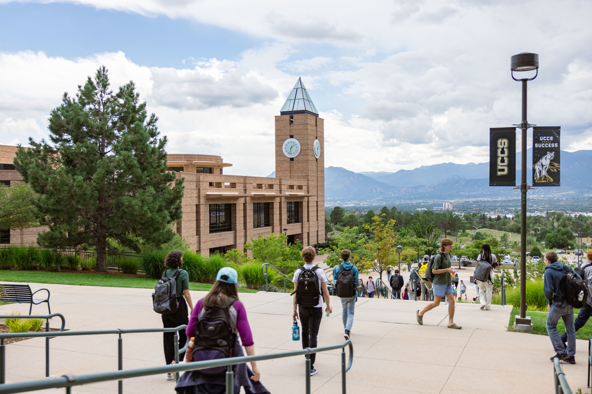 student walking on campus