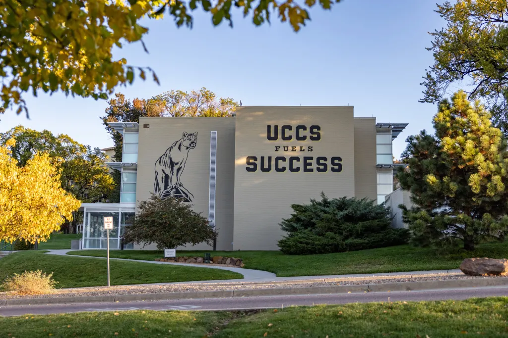 building with the words UCCS Fuels Success