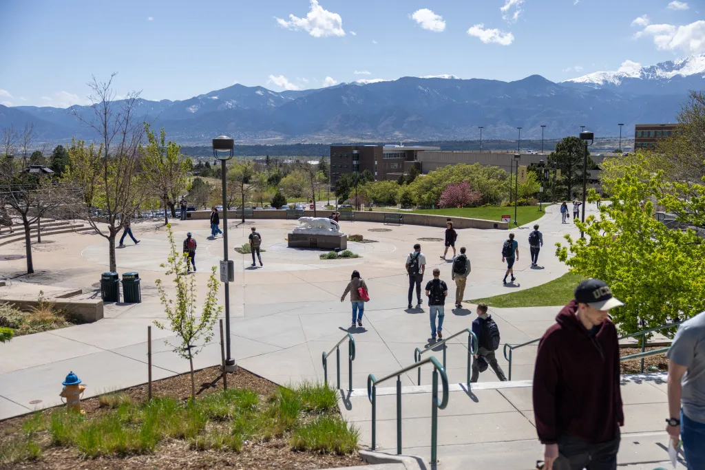 students walking together on campus